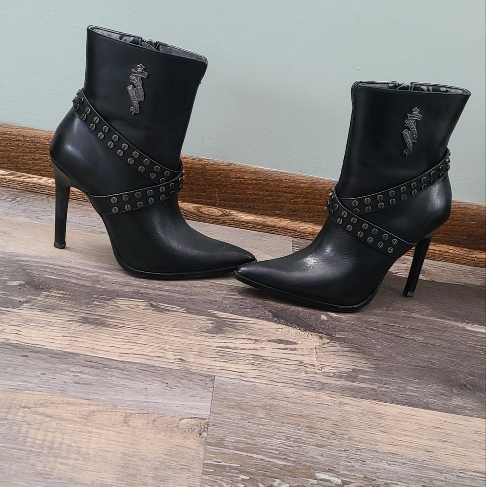 Harley-Davidson vintage sexy stiletto leather boots